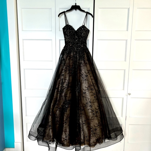 Mon Cheri Black Prom Dress - Picture 1 of 9